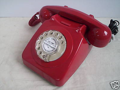Plastic retro dial telephone 700 series ; RED